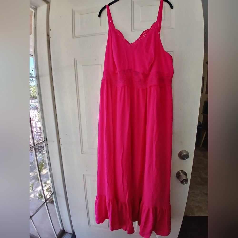 Nwt Torrid Maxi Washable Gauze Lace Inset Dress